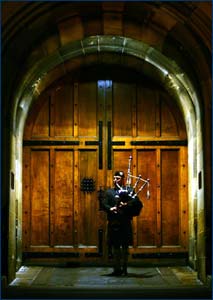 Piper at the &lsquo;One Scotland Ceilidh&rsquo;, Edinburgh, St Andrews Day 2005